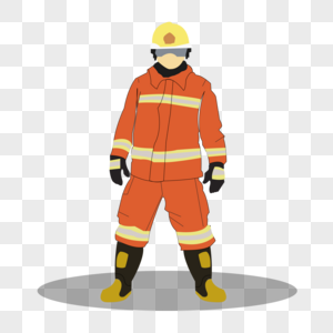AI卡通人物消防员矢量图图片