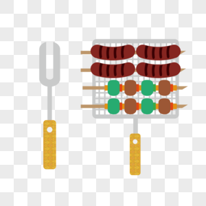 AI矢量图烧烤食材和烧烤工具元素图片