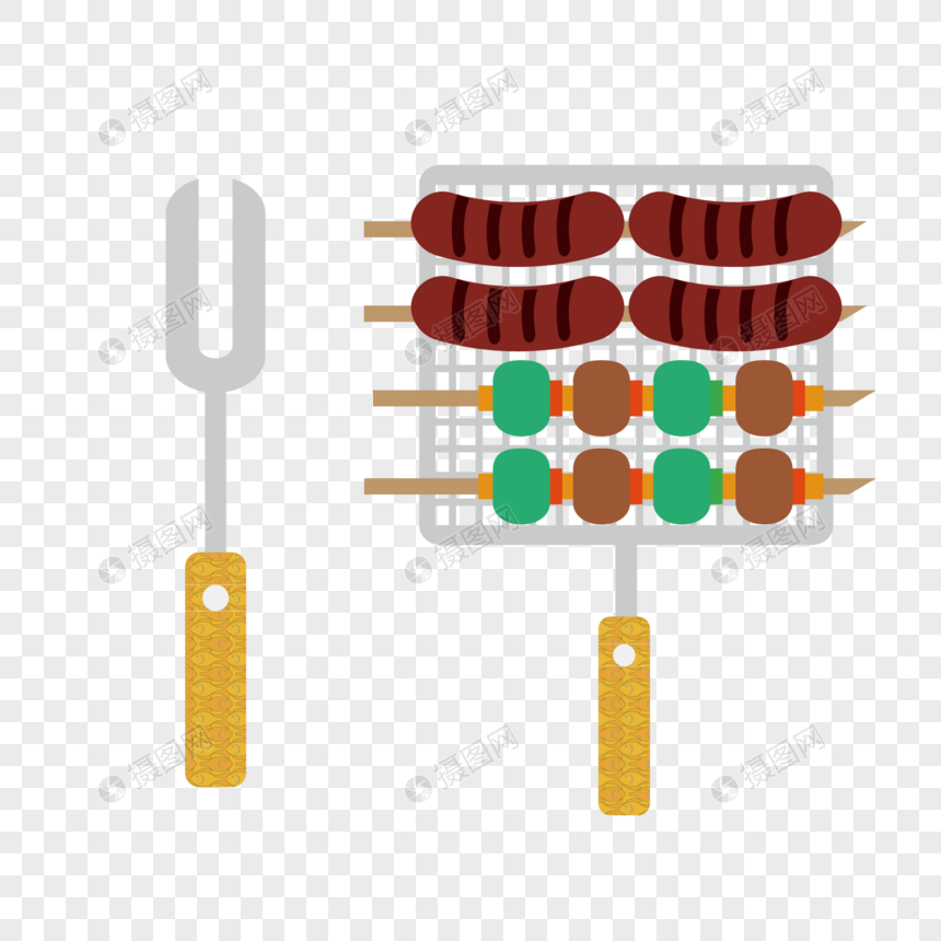 AI矢量图烧烤食材和烧烤工具元素图片