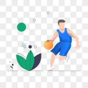 运动打篮球图标免抠矢量插画素材图片