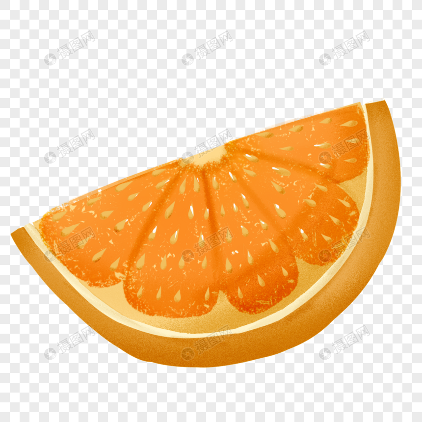 夏季水果一瓣橙子写实手绘图片