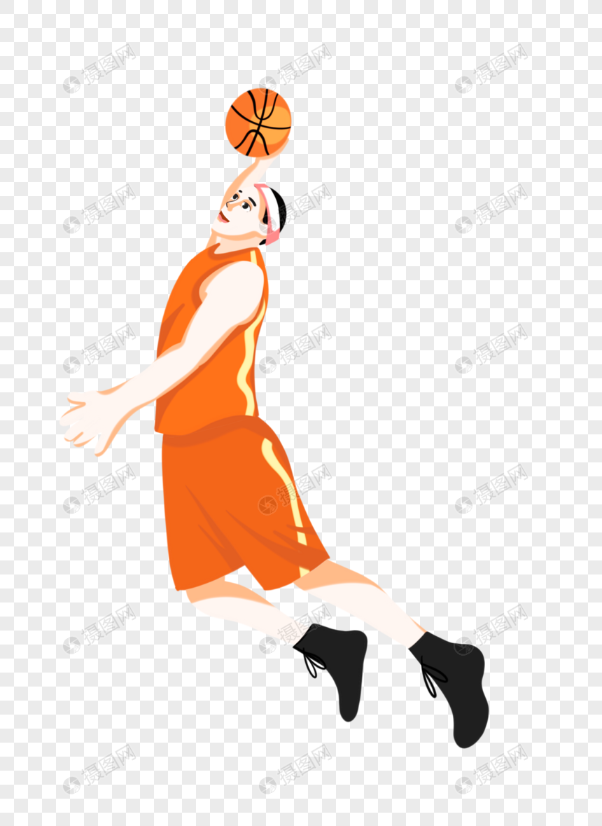 穿橙色球服打篮球的人图片