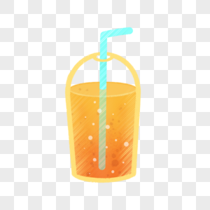 夏天饮料一杯橙汁图片