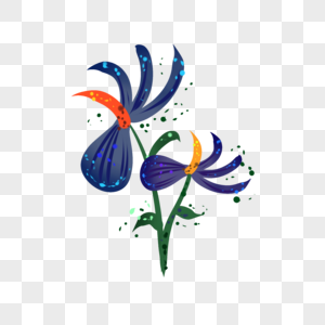 手绘紫花地丁花卉元素图片