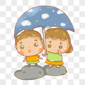 手绘卡通夏日雨季png图图片