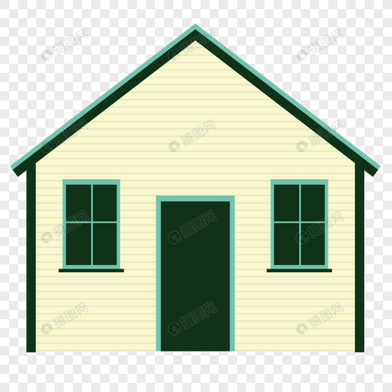 矢量绿色房子图片