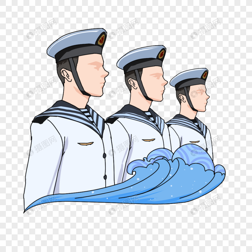 海军军人卡通高清图片素材