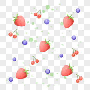 清新夏天水果草莓背景图片