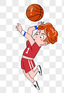 打篮球运动员卡通人物手绘图片