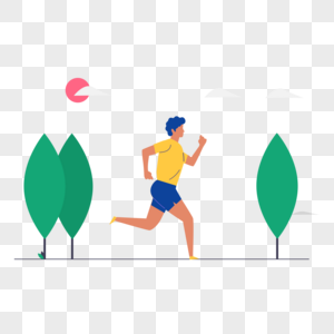 男人跑步锻炼图标免抠矢量插画素材图片