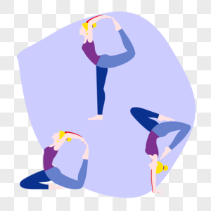 三个女性为了健康在瑜伽垫上进行瑜伽训练图片