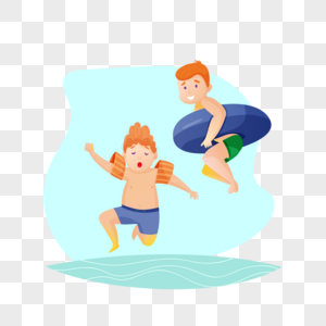 夏季孩子水上运动游泳游泳圈图片
