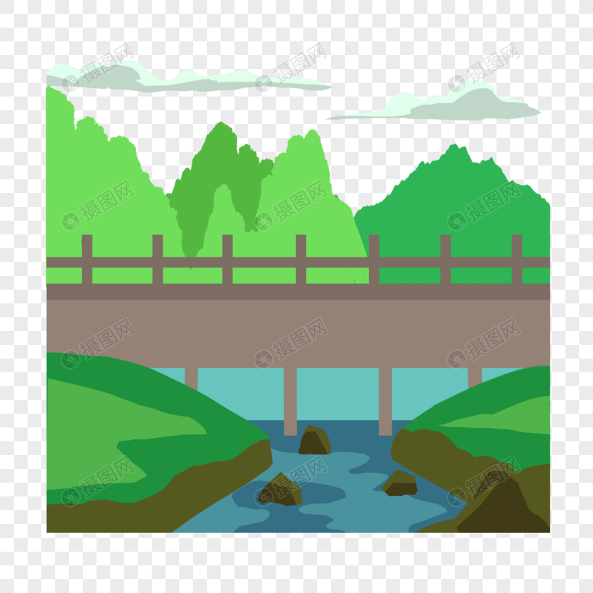 桥梁河流图片