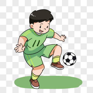 男孩踢足球可爱高清图片素材