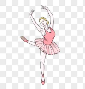 单脚点地高抬腿经典芭蕾舞动作高清图片