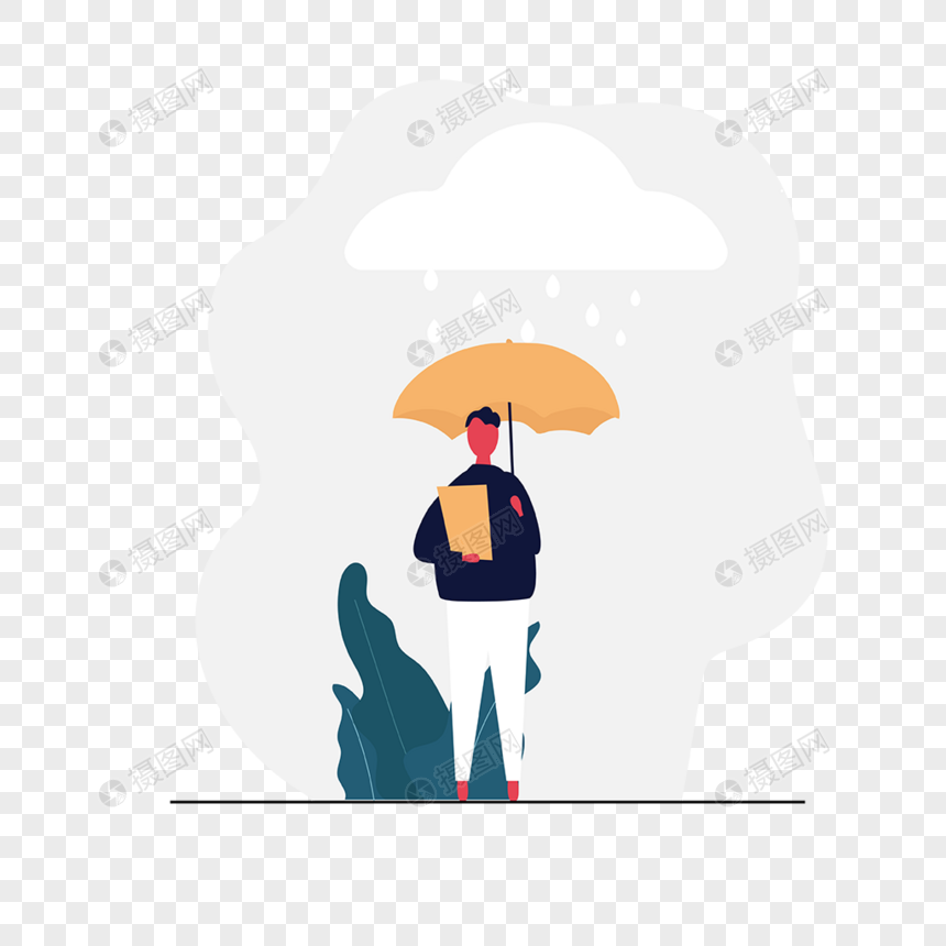 矢量下雨天打伞的人图片