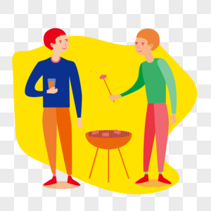 两个人吃烧烤高热量食物减肥健康图片