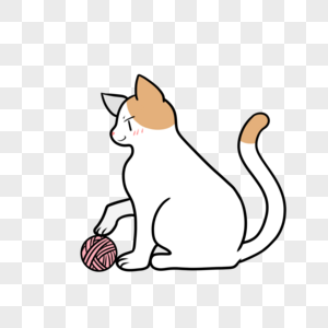 玩毛线球的猫玩球毛线团图片