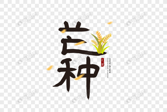 芒种手写字图片