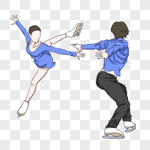 男女双人花式滑冰转圈高清图片