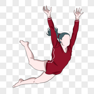 女子自由体操运动下落动作图片