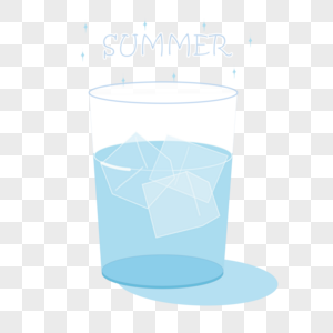 冰块玻璃水杯矢量素材高清图片
