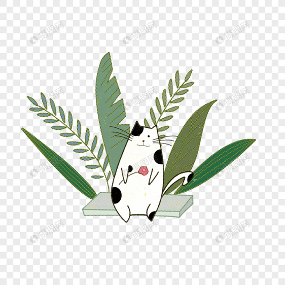 拿小花的小花猫图片