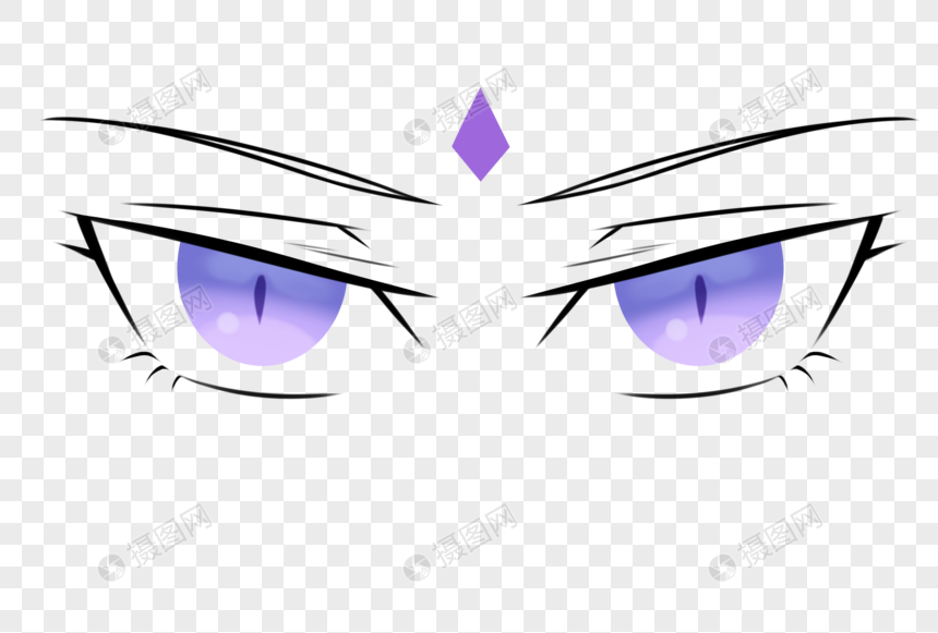 冷漠紫色眼睛菱形眉间花纹图片