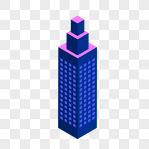 2.5D紫色矢量大楼建筑图片