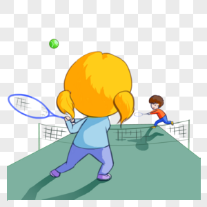 打网球的孩子图片