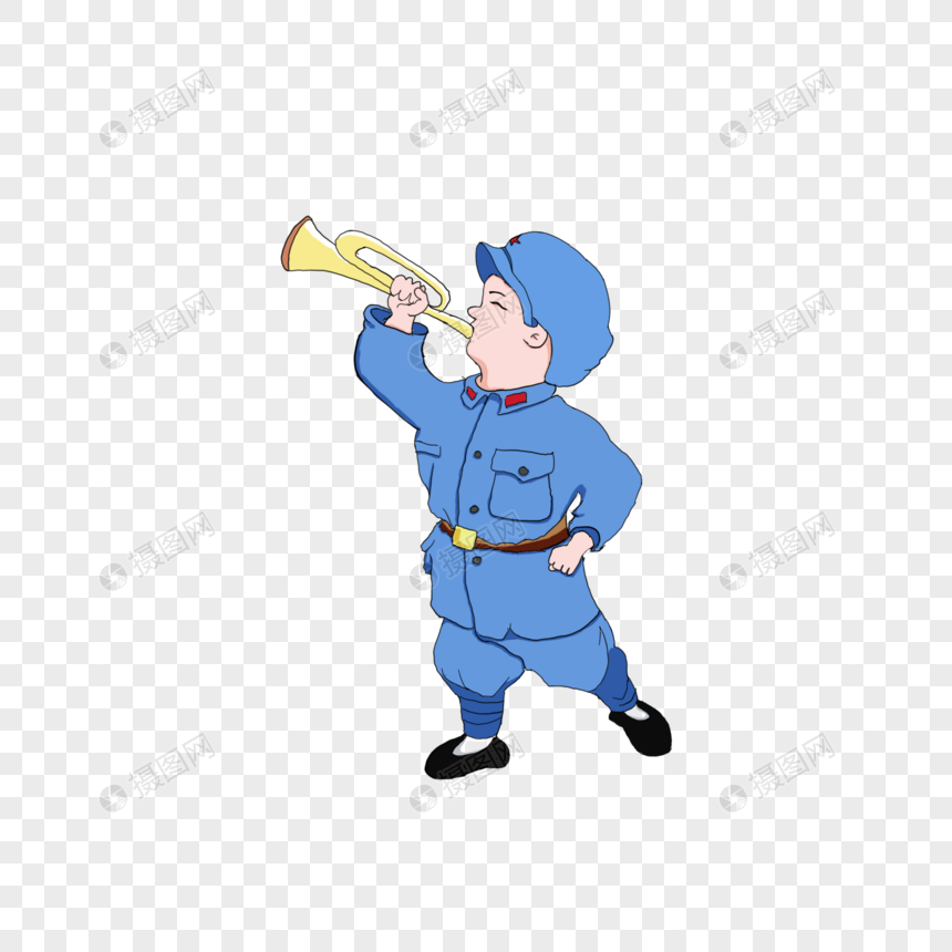 免抠元素 手绘/卡通元素 劳动节 号角.