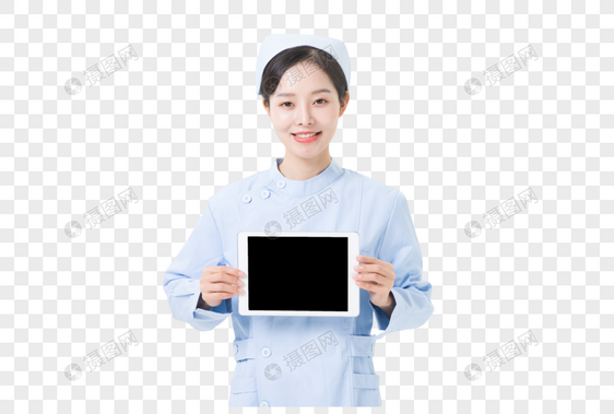护士拿着平板电脑图片