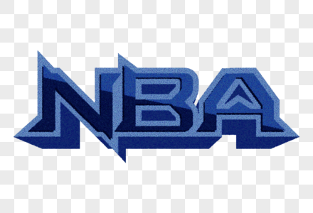 NBA蓝色创意艺术字字母图片