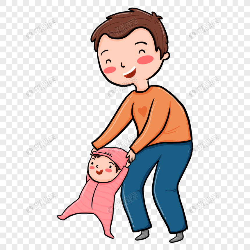 父亲教孩子走路