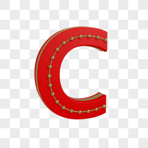 英文字母C创意C4D模型图片