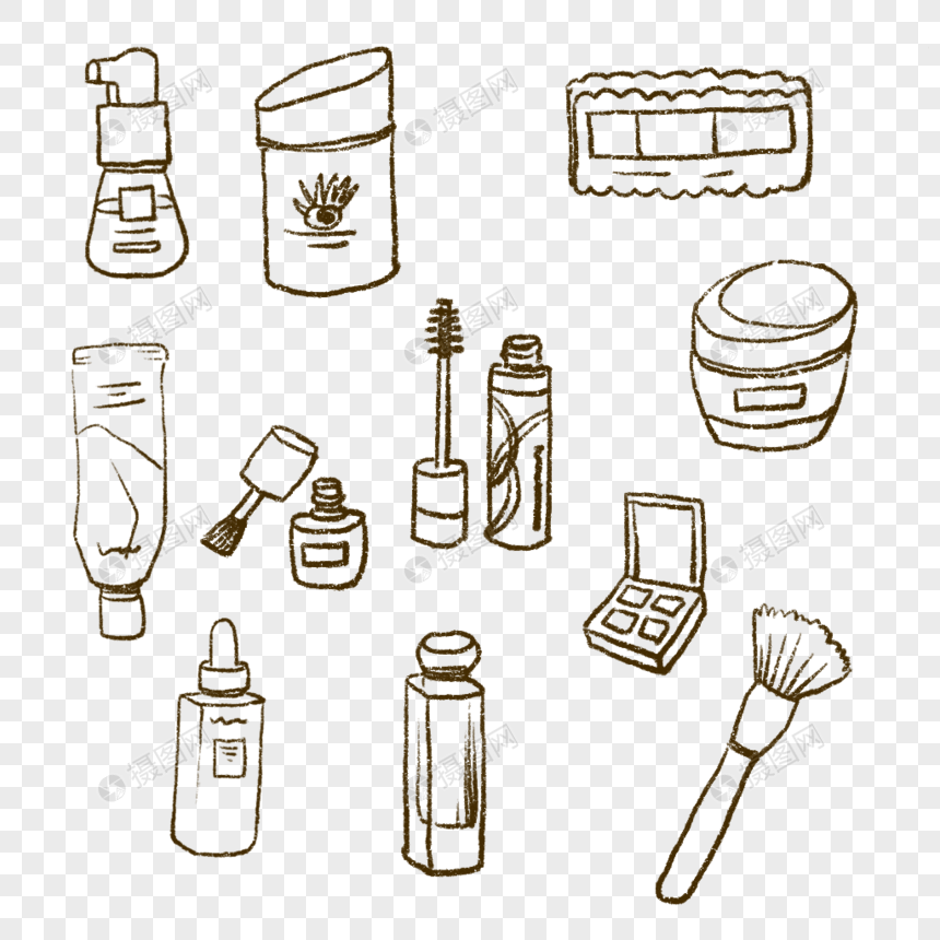 手绘化妆品简笔画