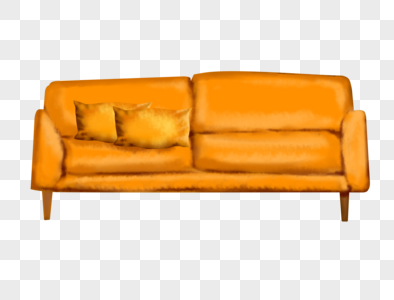 橘色沙发图片