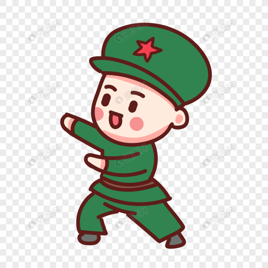 免抠元素 手绘/卡通元素 英勇小战士.