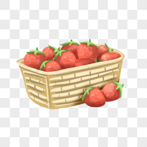 夏季水果一篮筐草莓图片