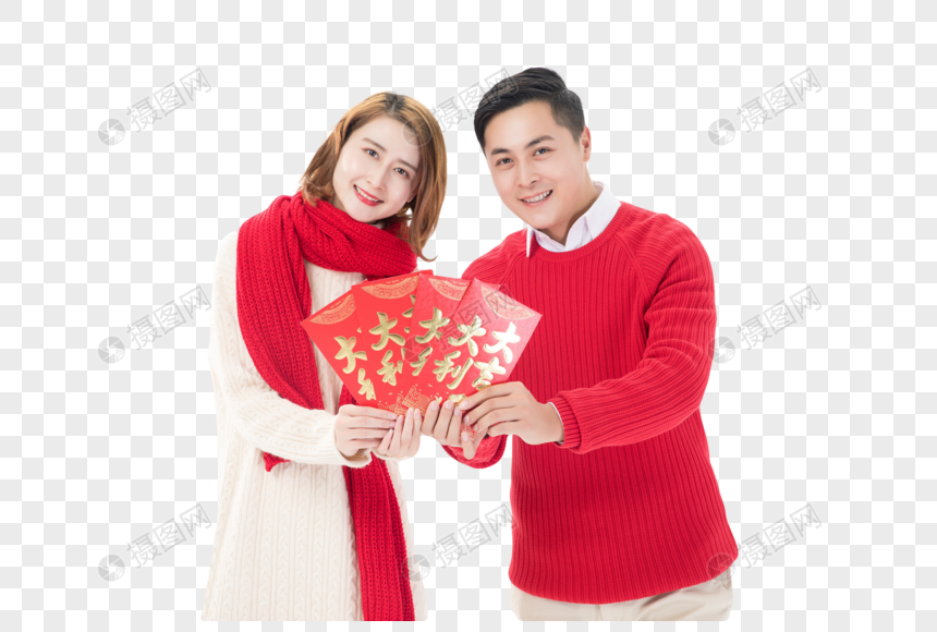 新年情侣发红包图片