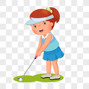 高尔夫女孩儿童高尔夫高清图片