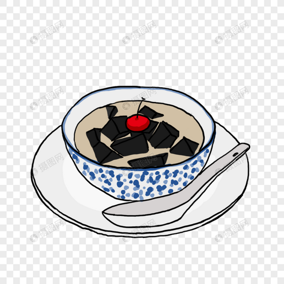 奶茶龟苓膏元素图片