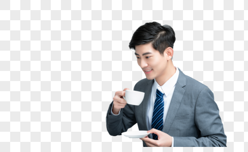 商务男性喝咖啡图片