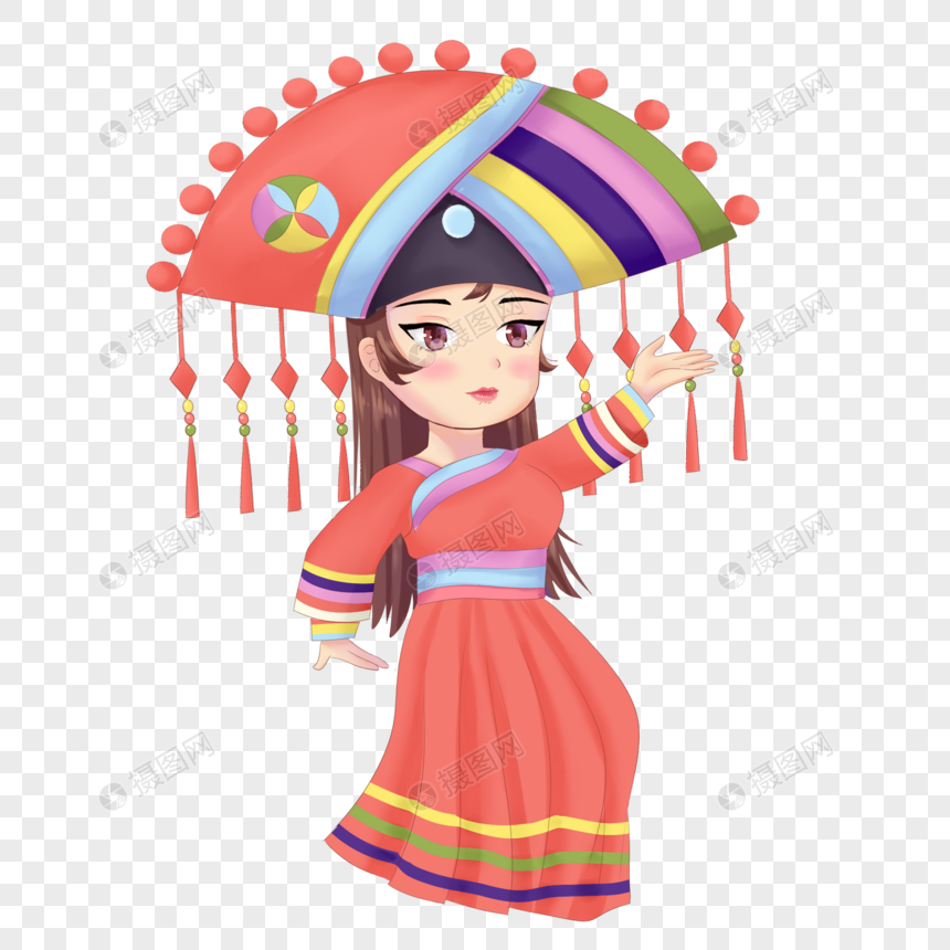跳舞的壮族女孩