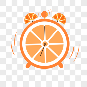 闹钟橙子圆形橙色图片