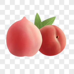 水蜜桃桃子粉红色水果卡通高清图片素材