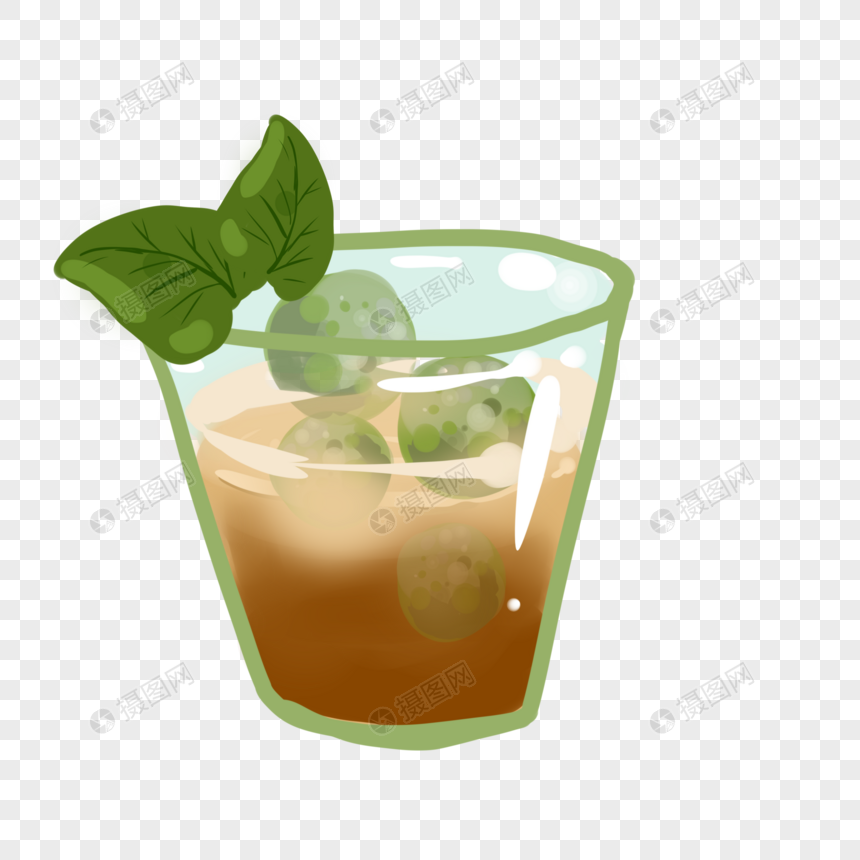 卡通手绘小清新风端午节玻璃杯梅子酒