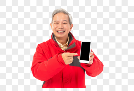 老年人拿手机高清图片