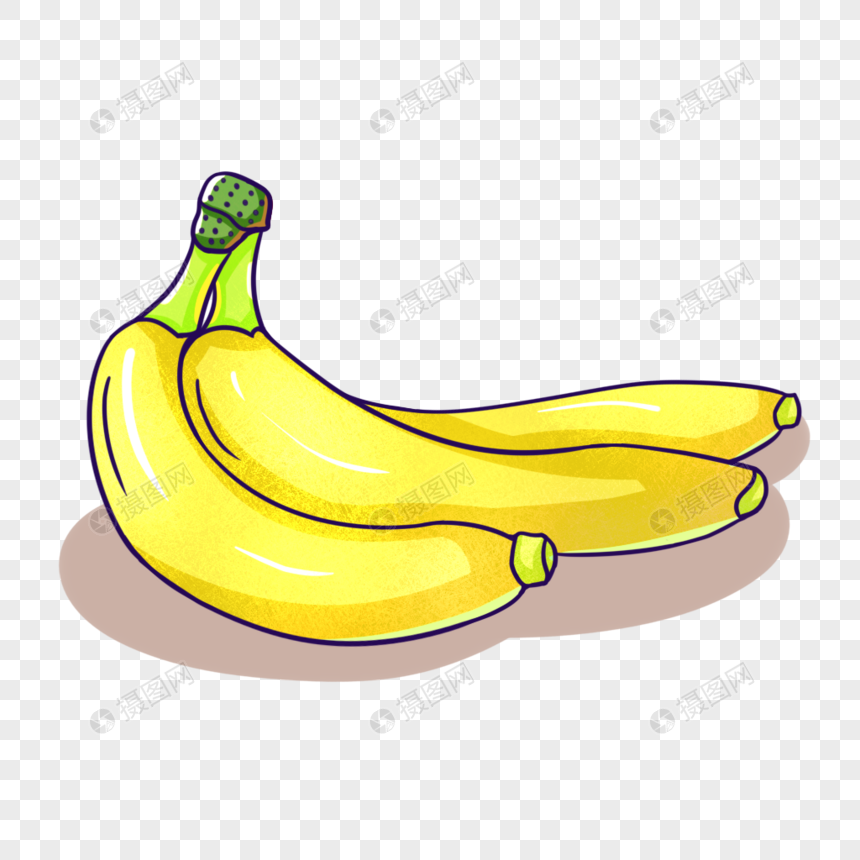 卡通黄色香蕉插图