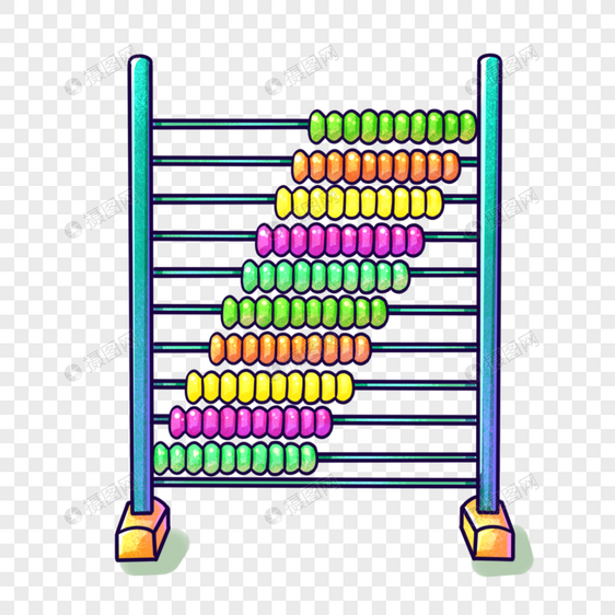 卡通彩色算盘插图图片